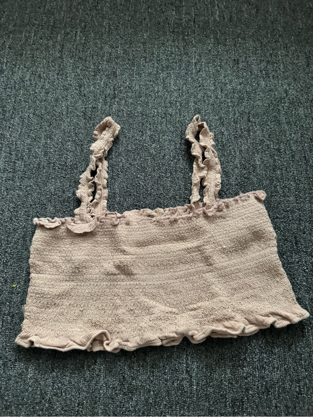 Free People Blush Pink Smocked Crop Top & Tiered Skirt Set - Picture 3 of 5